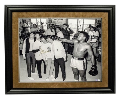 Muhammad Ali Framed Signed 20x24 Photo With The Beatles
